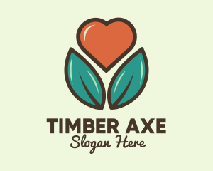 Love Heart Flower Plant logo design