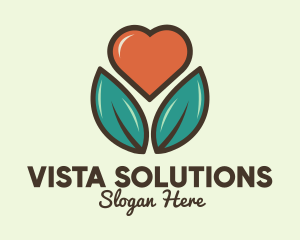 Love Heart Flower Plant logo design