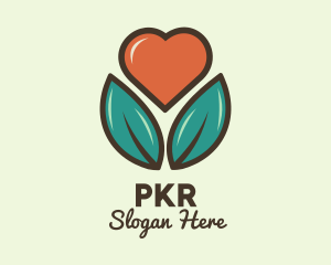 Love Heart Flower Plant logo design