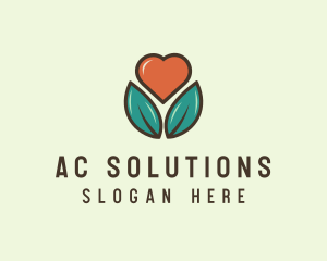 Love Heart Flower Plant logo design