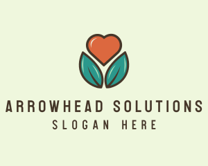 Love Heart Flower Plant logo design