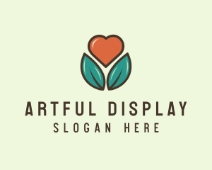 Love Heart Flower Plant logo design