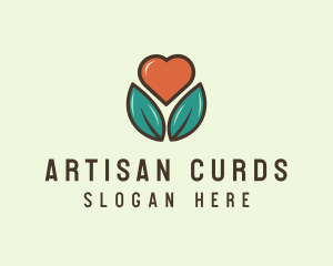 Love Heart Flower Plant logo design