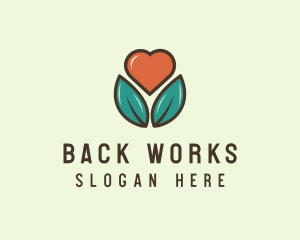 Love Heart Flower Plant logo design