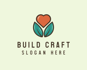 Love Heart Flower Plant logo design