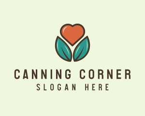 Love Heart Flower Plant logo design