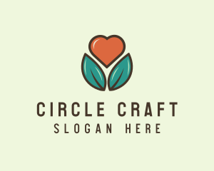 Love Heart Flower Plant logo design