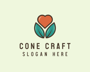 Love Heart Flower Plant logo design