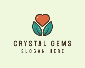 Love Heart Flower Plant logo design