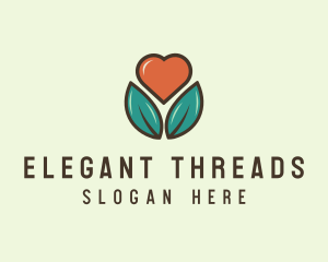 Love Heart Flower Plant logo design