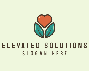 Love Heart Flower Plant logo design