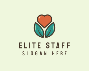 Love Heart Flower Plant logo design