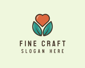 Love Heart Flower Plant logo design