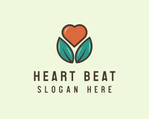 Love Heart Flower Plant logo design