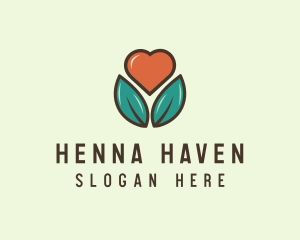 Love Heart Flower Plant logo design