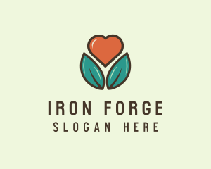 Love Heart Flower Plant logo design