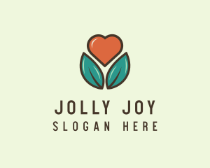 Love Heart Flower Plant logo design