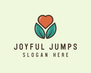 Love Heart Flower Plant logo design