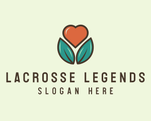 Love Heart Flower Plant logo design