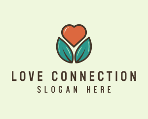 Love Heart Flower Plant logo design