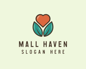 Love Heart Flower Plant logo design