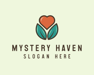 Love Heart Flower Plant logo design