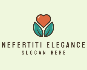 Love Heart Flower Plant logo design