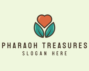 Love Heart Flower Plant logo design