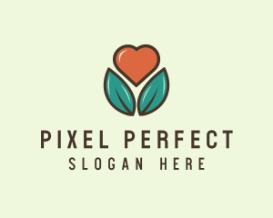 Love Heart Flower Plant logo design