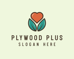 Love Heart Flower Plant logo design