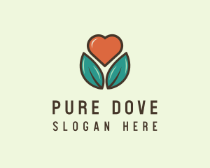 Love Heart Flower Plant logo design