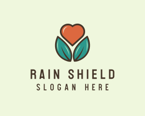 Love Heart Flower Plant logo design