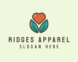 Love Heart Flower Plant logo design