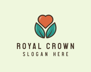 Love Heart Flower Plant logo design