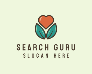 Love Heart Flower Plant logo design