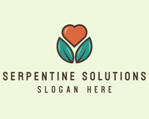 Love Heart Flower Plant logo design