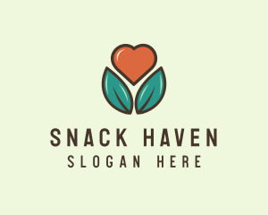 Love Heart Flower Plant logo design