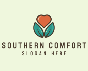 Love Heart Flower Plant logo design