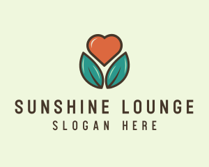 Love Heart Flower Plant logo design