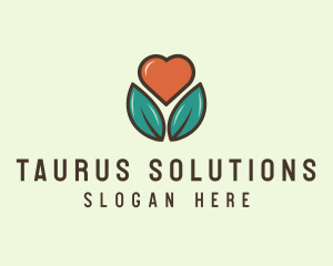 Love Heart Flower Plant logo design