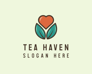 Love Heart Flower Plant logo design