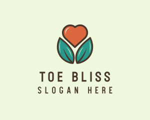 Love Heart Flower Plant logo design