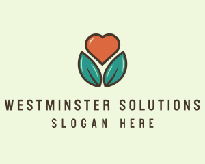 Love Heart Flower Plant logo design