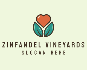 Love Heart Flower Plant logo design