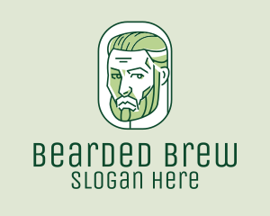 Bearded - Green Handsome Man logo design