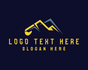 Excavation - Construction Mountain Excavator logo design