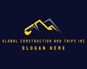 Construction Mountain Excavator Logo