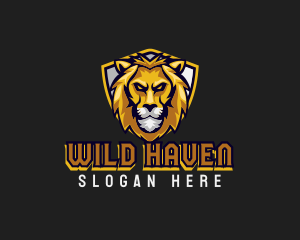 Wild Lion Shield logo design