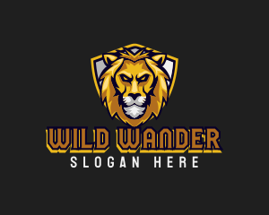 Wild Lion Shield logo design