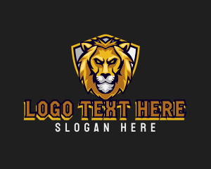 Lion - Wild Lion Shield logo design